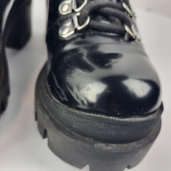 Jeffrey Campbell Marbel Faux Patent Leather Chunky Platform Combat Boot - Picture 5 of 16